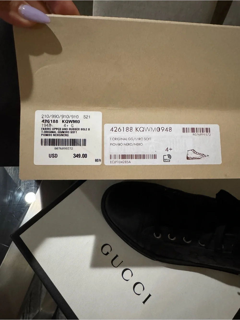 Gucci Black High-Top GG Canvas Sneaker